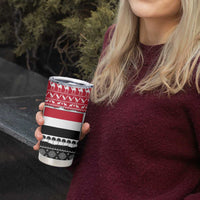 Yemen Christmas Tumbler Cup with Camel Leopard Falcon Red Black White Snowflake - Wonder Print Shop