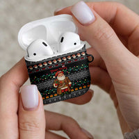 Yemen Christmas AirPods Case with Traditional Santa Black Snowflake Pattern and Festive Lights - Wonder Print Shop