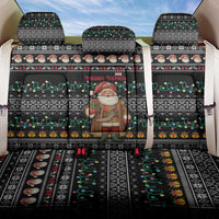 Yemen Christmas Back Car Seat Cover with Traditional Santa Black Snowflake Pattern and Festive Lights - Wonder Print Shop