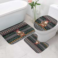 Yemen Christmas Bathroom Set with Traditional Santa Black Snowflake Pattern and Festive Lights - Wonder Print Shop