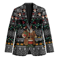 Yemen Christmas Blazer with Traditional Santa Black Snowflake Pattern and Festive Lights - Wonder Print Shop