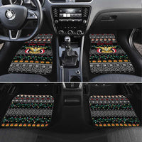 Yemen Christmas Car Mats with Traditional Santa Black Snowflake Pattern and Festive Lights - Wonder Print Shop