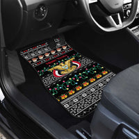 Yemen Christmas Car Mats with Traditional Santa Black Snowflake Pattern and Festive Lights - Wonder Print Shop