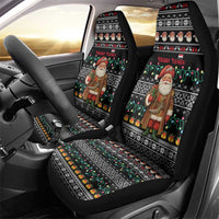 Yemen Christmas Car Seat Cover with Traditional Santa Black Snowflake Pattern and Festive Lights - Wonder Print Shop
