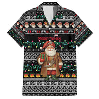 Yemen Christmas Family Matching Long Sleeve Bodycon Dress and Hawaiian Shirt with Traditional Santa Black Snowflake Pattern and Festive Lights - Wonder Print Shop