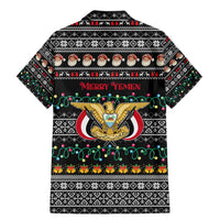 Yemen Christmas Family Matching Mermaid Dress and Hawaiian Shirt with Traditional Santa Black Snowflake Pattern and Festive Lights - Wonder Print Shop