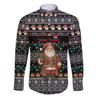 Yemen Christmas Family Matching Short Sleeve Bodycon Dress and Hawaiian Shirt with Traditional Santa Black Snowflake Pattern and Festive Lights - Wonder Print Shop