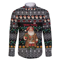 Yemen Christmas Family Matching Summer Maxi Dress and Hawaiian Shirt with Traditional Santa Black Snowflake Pattern and Festive Lights - undefined