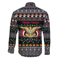 Yemen Christmas Family Matching Tank Maxi Dress and Hawaiian Shirt with Traditional Santa Black Snowflake Pattern and Festive Lights - Wonder Print Shop