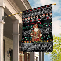 Yemen Christmas Garden Flag with Traditional Santa Black Snowflake Pattern and Festive Lights - Wonder Print Shop