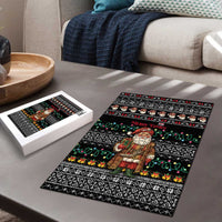 Yemen Christmas Puzzle with Traditional Santa Black Snowflake Pattern and Festive Lights - Wonder Print Shop