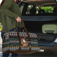 Yemen Christmas Travel Bag with Traditional Santa Black Snowflake Pattern and Festive Lights - Wonder Print Shop