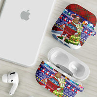 Liechtenstein Christmas AirPods Case with Reindeer Character Holiday Village and Plaid Sleeves - Wonder Print Shop