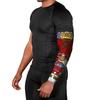 Liechtenstein Christmas Arm Sleeves with Reindeer Character Holiday Village and Plaid Sleeves - Wonder Print Shop