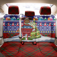 Liechtenstein Christmas Back Car Seat Cover with Reindeer Character Holiday Village and Plaid Sleeves - undefined