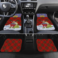 Liechtenstein Christmas Car Mats with Reindeer Character Holiday Village and Plaid Sleeves - Wonder Print Shop