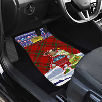 Liechtenstein Christmas Car Mats with Reindeer Character Holiday Village and Plaid Sleeves - Wonder Print Shop