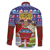 Liechtenstein Christmas Family Matching Off Shoulder Short Dress and Hawaiian Shirt with Reindeer Character Holiday Village and Plaid Sleeves - Wonder Print Shop