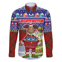 Liechtenstein Christmas Family Matching Puletasi and Hawaiian Shirt with Reindeer Character Holiday Village and Plaid Sleeves - Wonder Print Shop