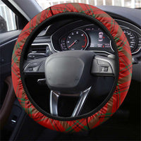 Liechtenstein Christmas Steering Wheel Cover with Reindeer Character Holiday Village and Plaid Sleeves - Wonder Print Shop