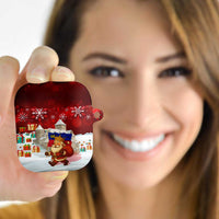 Liechtenstein Christmas AirPods Case with Santa Claus Castle Snowflakes and National Flag - Wonder Print Shop