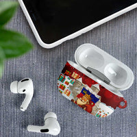 Liechtenstein Christmas AirPods Case with Santa Claus Castle Snowflakes and National Flag - Wonder Print Shop
