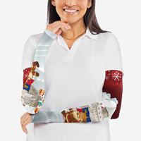 Liechtenstein Christmas Arm Sleeves with Santa Claus Castle Snowflakes and National Flag - Wonder Print Shop