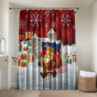 Liechtenstein Christmas Bathroom Set with Santa Claus Castle Snowflakes and National Flag - Wonder Print Shop
