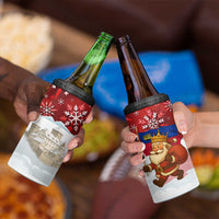 Liechtenstein Christmas 4 in 1 Can Cooler Tumbler with Santa Claus Castle Snowflakes and National Flag - Wonder Print Shop