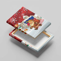 Liechtenstein Christmas Canvas Wall Art with Santa Claus Castle Snowflakes and National Flag - Wonder Print Shop