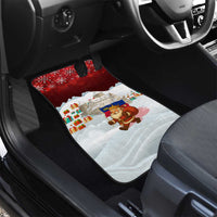 Liechtenstein Christmas Car Mats with Santa Claus Castle Snowflakes and National Flag - Wonder Print Shop