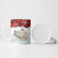 Liechtenstein Christmas Ceramic Mug with Santa Claus Castle Snowflakes and National Flag - undefined