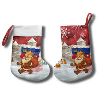 Liechtenstein Christmas Stocking with Santa Claus Castle Snowflakes and National Flag - Wonder Print Shop