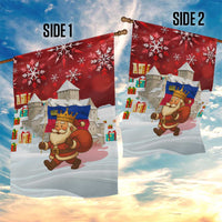 Liechtenstein Christmas Garden Flag with Santa Claus Castle Snowflakes and National Flag - Wonder Print Shop