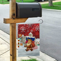 Liechtenstein Christmas Garden Flag with Santa Claus Castle Snowflakes and National Flag - Wonder Print Shop