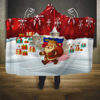Liechtenstein Christmas Hooded Blanket with Santa Claus Castle Snowflakes and National Flag - Wonder Print Shop
