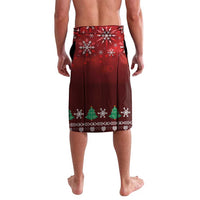 Liechtenstein Christmas Lavalava with Santa Claus Castle Snowflakes and National Flag - Wonder Print Shop