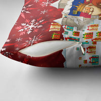 Liechtenstein Christmas Pillow Cover with Santa Claus Castle Snowflakes and National Flag - Wonder Print Shop