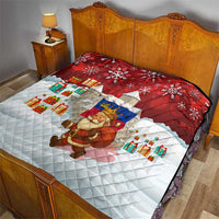 Liechtenstein Christmas Quilt with Santa Claus Castle Snowflakes and National Flag - Wonder Print Shop