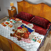 Liechtenstein Christmas Quilt Bed Set with Santa Claus Castle Snowflakes and National Flag - Wonder Print Shop