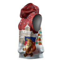 Liechtenstein Christmas Sleeveless Hoodie with Santa Claus Castle Snowflakes and National Flag - Wonder Print Shop