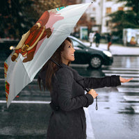 Liechtenstein Christmas Umbrella with Santa Claus Castle Snowflakes and National Flag - Wonder Print Shop