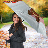 Liechtenstein Christmas Umbrella with Santa Claus Castle Snowflakes and National Flag - Wonder Print Shop