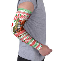 Madagascar Christmas Arm Sleeves with Lemur Santa Hat Holiday Tree and Festive Pattern - Wonder Print Shop