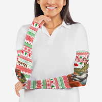 Madagascar Christmas Arm Sleeves with Lemur Santa Hat Holiday Tree and Festive Pattern - Wonder Print Shop