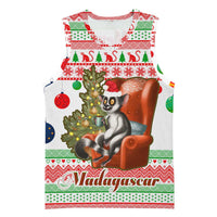 Madagascar Christmas Basketball Jersey with Lemur Santa Hat Holiday Tree and Festive Pattern - Wonder Print Shop