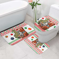 Madagascar Christmas Bathroom Set with Lemur Santa Hat Holiday Tree and Festive Pattern - Wonder Print Shop