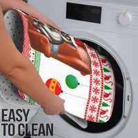 Madagascar Christmas Bathroom Set with Lemur Santa Hat Holiday Tree and Festive Pattern - Wonder Print Shop