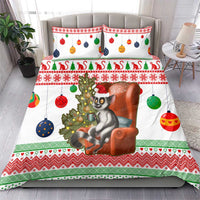 Madagascar Christmas Bedding Set with Lemur Santa Hat Holiday Tree and Festive Pattern - Wonder Print Shop