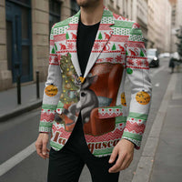 Madagascar Christmas Blazer with Lemur Santa Hat Holiday Tree and Festive Pattern - Wonder Print Shop